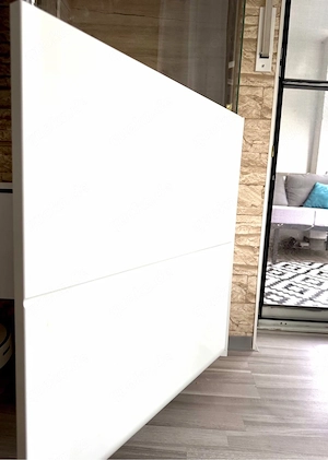 moderne Hängevitrine Wohnzimmer Schrank weiß Holzoptik