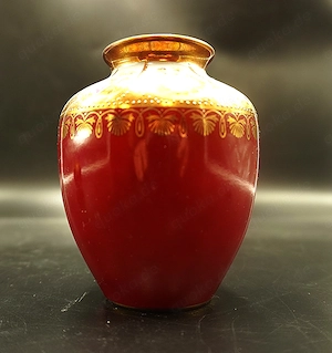 Ziervase von Bavaria Waldersdorf, rot-gold, 30er Jahre