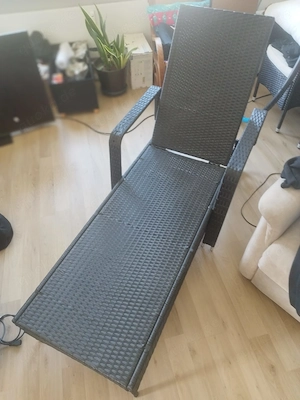 Rattan-Liege höhenverstellbar und mit Rollen! Bild 3