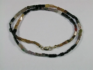 NEU: Collier - Kette mit Multicolor Turmalin, 333 Gold Karabiner