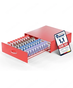 Bosch Tassimo Kapselmaschine rot mit kapselschublade und Kapseln