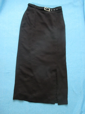 VINTAGE Business Sekretärinnen Kostüm DESIGNER Maxi Long Etui Shift High Waist Rock 34  XS schwarz