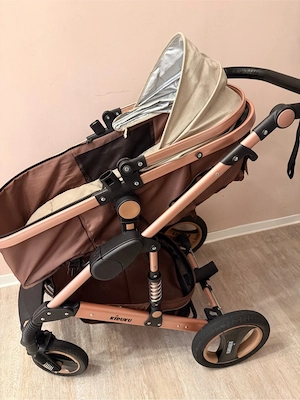 KIDUKU 3-in-1 Kombi-Kinderwagen inkl. Babyschale   Beige Bild 2
