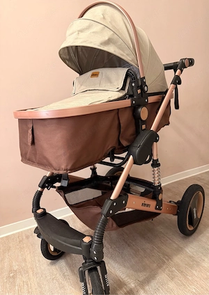 KIDUKU 3-in-1 Kombi-Kinderwagen inkl. Babyschale   Beige