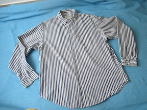 Marine Business Freizeit VINTAGE Streifen Langarm Hemd RALPH LAUREN JEANS COMPANY L dunkel blau weiß