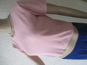  NEUw DESIGNER Fein- Strick Kurzarm Corp Top Kurz- Pullover Gr. 38- 40, 42  S- M ros - quarz