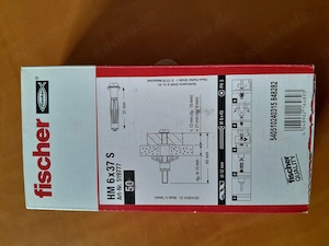 50 Stück fischer Hohlraum-Metalldübel HM 6 x 37 S mit metrischer Schraube, neu, OVP