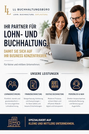 Lohnbuchhaltung Finanzbuchhaltung für kleine und mittlere Unternehmen - digital und preisgünstig