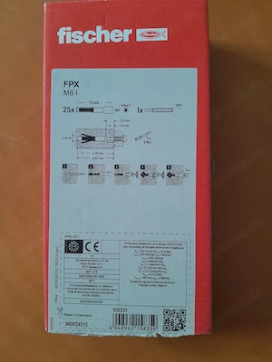24 Stück fischer Porenbetonanker FPX M6 I, Innengewindeanker mit 4-fach-Spreizung, neu, OVP 