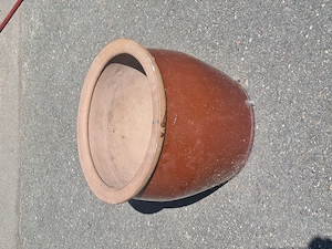 Pflanztopf, Ton, gebrannt und glasiert, rund ca. 38 D x 32 h