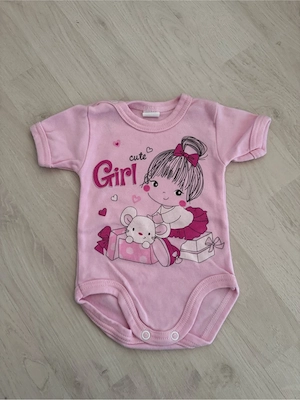 Kurzarm Body "Cute Girl"   Größe 56