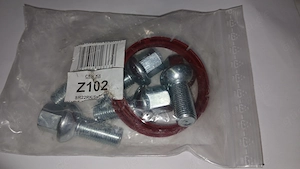 4 CMS Zubehörkit Z102 Schrauben M14x1,5x30 Kugel SW17+Ringe 66,45>57,1 VW