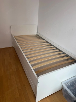 IKEA SLÄKT Bettgestell mit Unterbett + Aufbewahrung, in sehr gutem Zustand