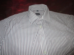 NEUw Business Freizeit Streifen Kurzarm Hemd HELMLOCK 41-42  M-L weiß rot blau