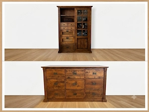 ITALUSSO WINDSOR Vitrine ( Highboard ) + Sideboard | Massivholz