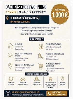 3 Zimmerwohnung zu vermieten