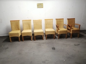 6 STK MiaMöbel Esszimmerstuhl Rattan 47x98x57 cm Modern
