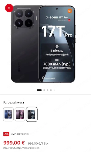 XIAOMI 17T Pro 512 GB Versiegelt