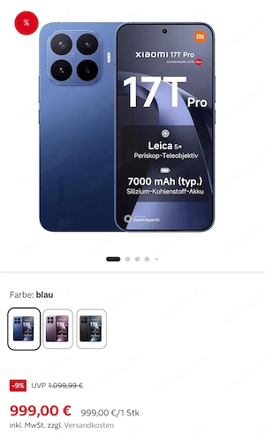 XIAOMI 17T Pro 512 GB Versiegelt
