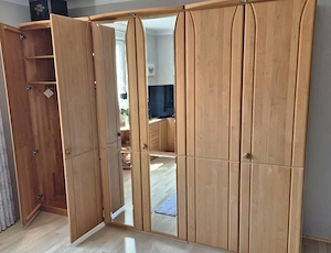 Schlafzimmer Möbel Vollholz Natur Schrank + Komode+ Nachts.