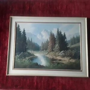 Gemälde Berglandschaft Vintage