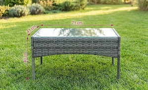 POCOline Polyrattan Gartentisch Valencia mit Glasplatte   NEU