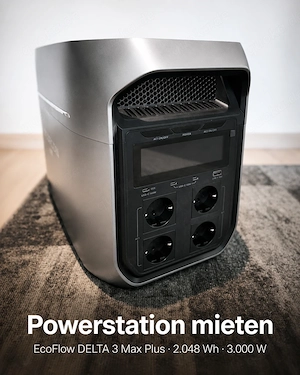EcoFlow DELTA 3 Max Plus mieten | 3000 W + 400 W Solar