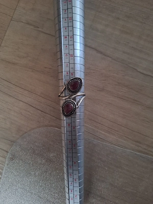 1 Doppelring, Granat, 925 Silber gestempelt, Größe 58