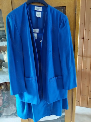 Fair Lady Kombi-Mode Rock Jacke blau u. Top 3 tlg. Gr. 44