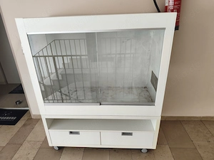 Vitrine Voliere Nagarium Terrarium weiß Holz 120 x 90 x 60