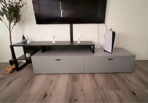 Modernes TV-Board mit Ablage und zwei Schubladen Bild 2