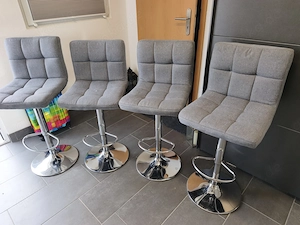 4 Barhocker grau höhenverstellbar 