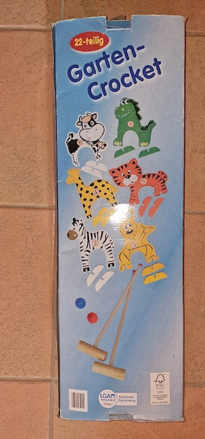 Garten-Crocket für Kinder aus Holz   22-teilig mit lustigen Tiertoren (Nur Abholung