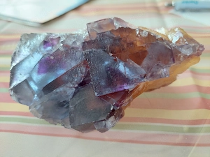 Steine - Fluorit lila gelb mit Quarz 470g 10x7x5,5 Oberpfalz aus alter Sammlung