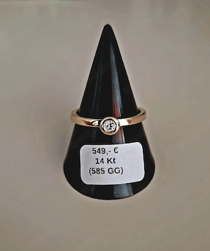 585 - Gelbgold Verlobungs-  Ring mit Zirkonia 