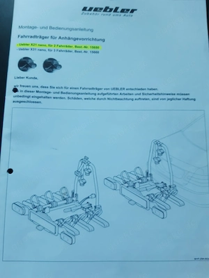 Uebler Fahrradträger X21 nano für 2 Fahrräder Bild 7