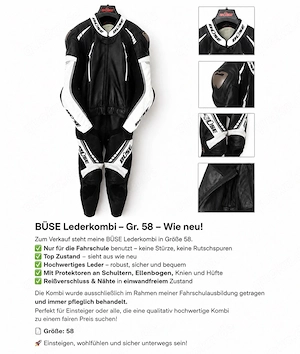 Büse Lederkombi GR 58