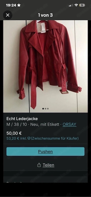 Echt Lederjacke von Orsay