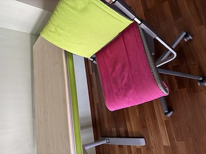 Moll Scooter Schreibtischstuhl inkl. Sitz- und Rückenkissen (Pink   Grün)