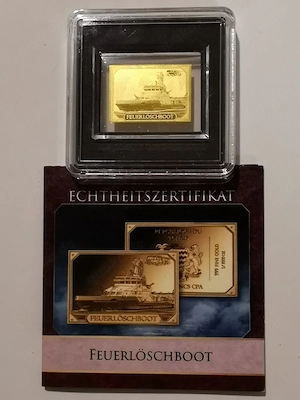 Goldbarren Löschfahrzeug "Feuerlöschboot" 1 1000 oz 999er Feingold mit Zertifikat