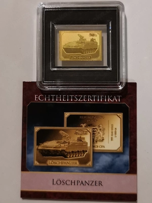 Goldbarren Löschfahrzeug "Löschpanzer" 1 1000 oz 999er Feingold mit Zertifikat