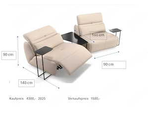 2 Ledersessel elektrisch verstellbar