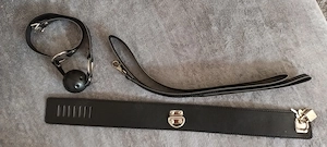 Erotisches Halsband und Mundknebel zu verschenken 