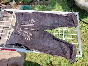 Trachten-Lederkniebundhose, Gr. 48, schwarz, VB