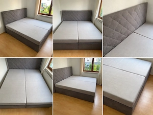 Modernes Polsterbett in Grau 