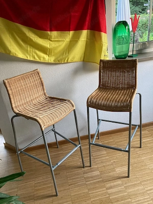 IKEA Barhocker Rattan Stahl Sitzhöhe 75 cm
