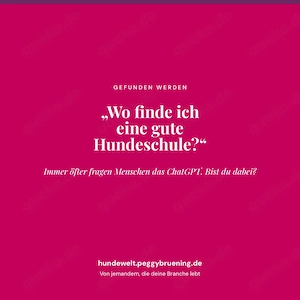 Hundeschule Website + SEO: bei Google und ChatGPT gefunden werden