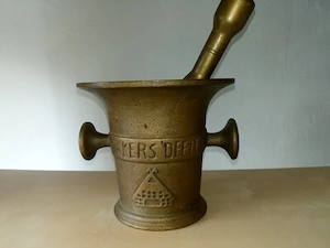 Messing Mörser Gastro Antiquität