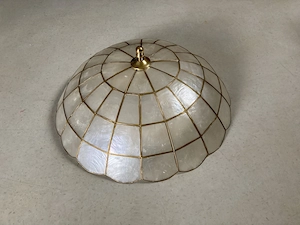 Edle Vintage Deckenlampe aus Perlmutt & Messing