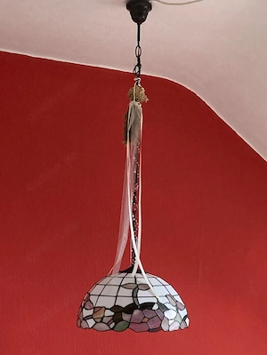 Tiffany-Style Hängelampe   Glasmosaik im Floralen Motiv